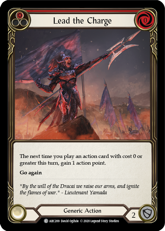 Lead the Charge (Red) [Arcane Rising Unlimited] Unlimited Rainbow Foil