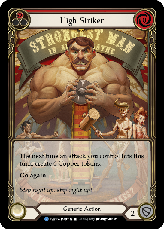 High Striker (Red) [Everfest] 1st Edition Extended Art Rainbow Foil