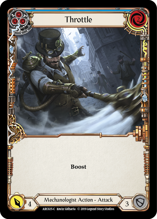 Throttle (Blue) [Arcane Rising 1st Edition] 1st Edition Rainbow Foil