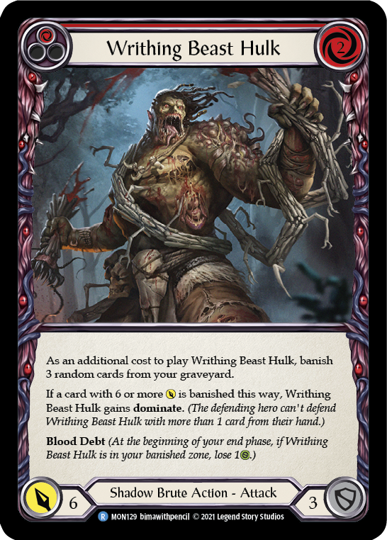 Writhing Beast Hulk (Red) [Monarch 1st Edition] 1st Edition Rainbow Foil