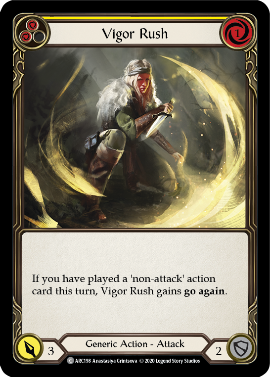 Vigor Rush (Yellow) [Arcane Rising Unlimited] Unlimited Normal
