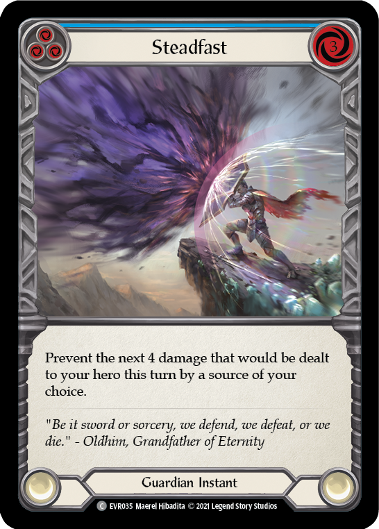 Steadfast (Blue) [Everfest] 1st Edition Rainbow Foil