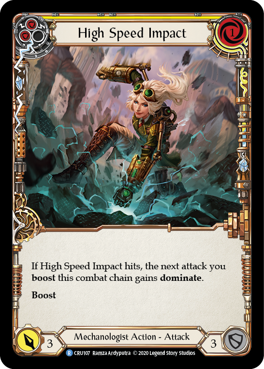 High Speed Impact (Yellow) [Crucible of War 1st Edition] 1st Edition Rainbow Foil