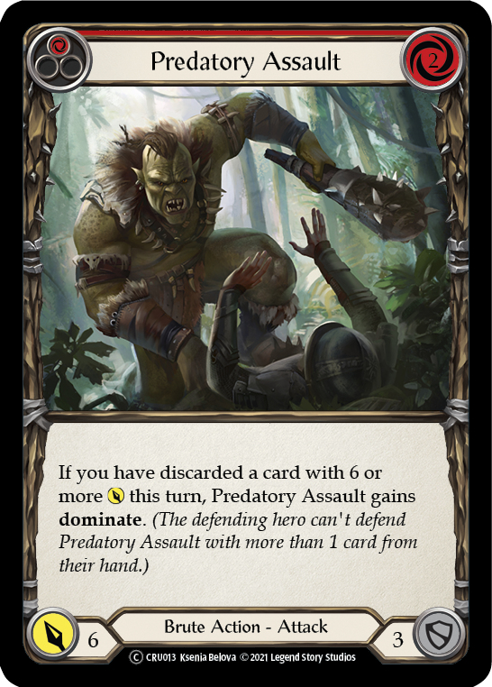 Predatory Assault (Red) [Crucible of War Unlimited] Unlimited Rainbow Foil