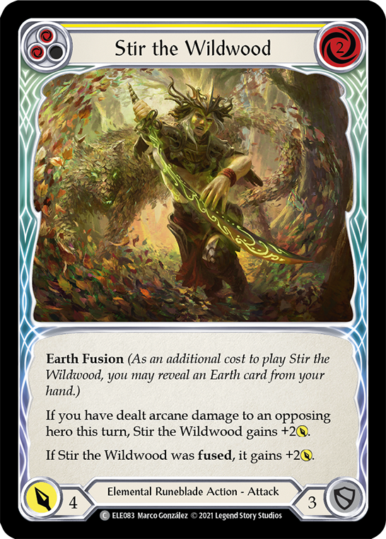 Stir the Wildwood (Yellow) [Tales of Aria 1st Edition] 1st Edition Rainbow Foil