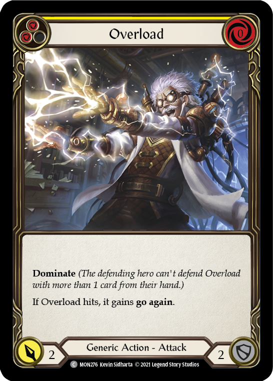 Overload (Yellow) [Monarch 1st Edition] 1st Edition Rainbow Foil
