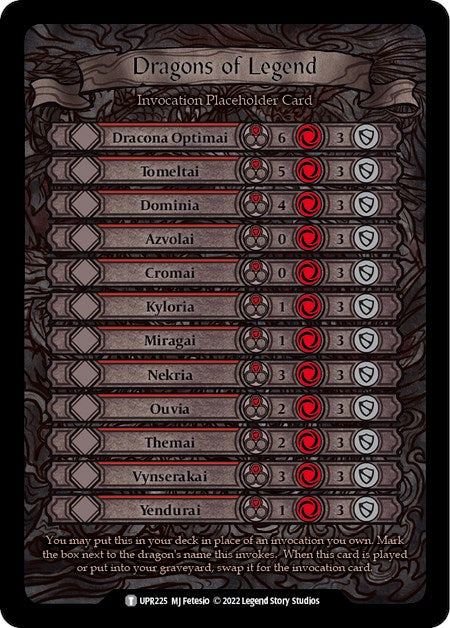 Dragons of Legend Invocation Placeholder Card [Uprising]