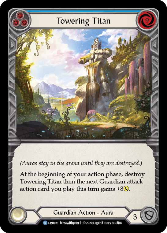 Towering Titan (Blue) [Crucible of War 1st Edition] 1st Edition Rainbow Foil