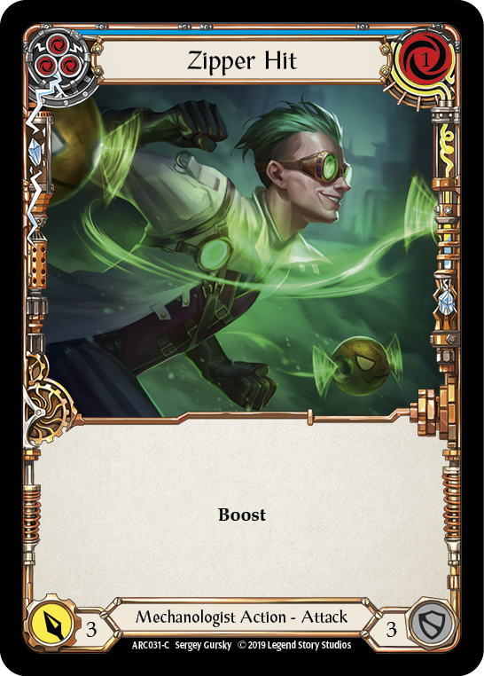 Zipper Hit (Blue) [Arcane Rising 1st Edition] 1st Edition Rainbow Foil