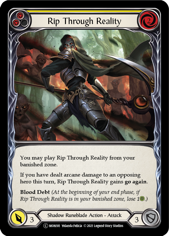 Rip Through Reality (Yellow) [Monarch Unlimited] Unlimited Rainbow Foil