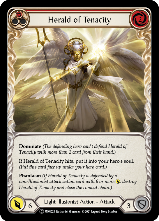 Herald of Tenacity (Red) [Monarch Unlimited] Unlimited Rainbow Foil