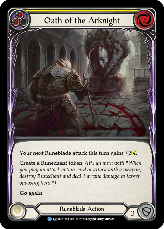 Oath of the Arknight (Yellow) [Arcane Rising Unlimited] Unlimited Rainbow Foil