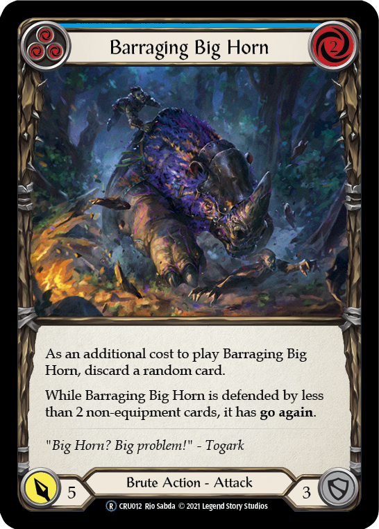 Barraging Big Horn (Blue) [Crucible of War Unlimited] Unlimited Rainbow Foil