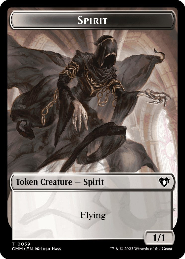 Spirit (0039) // Construct (0042) Double-Sided Token [Commander Masters Tokens]