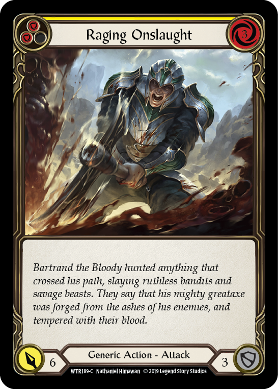 Raging Onslaught (Yellow) [Welcome to Rathe 1st Edition] Alpha Print Normal