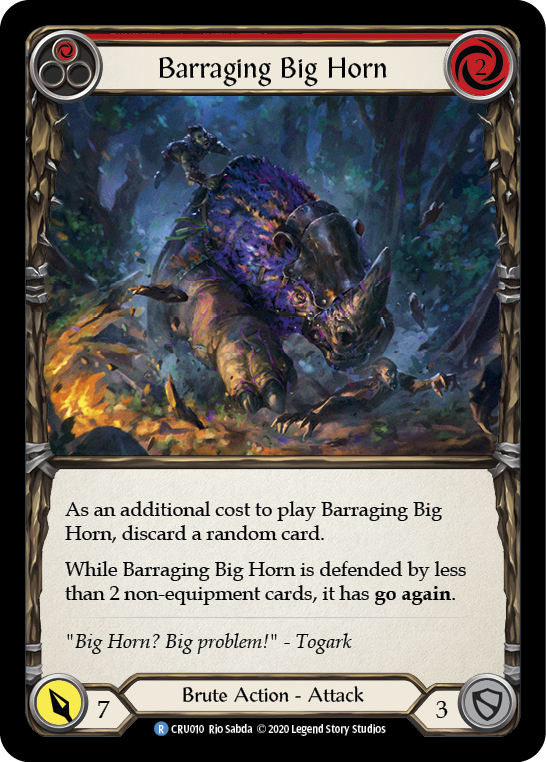 Barraging Big Horn (Red) [Crucible of War 1st Edition] 1st Edition Rainbow Foil