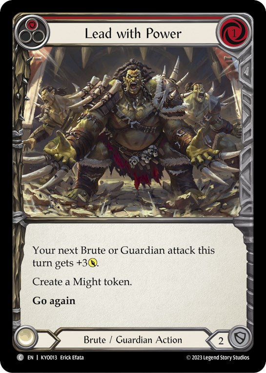 Lead with Power (Red) [Heavy Hitters] (Kayo Blitz Deck)