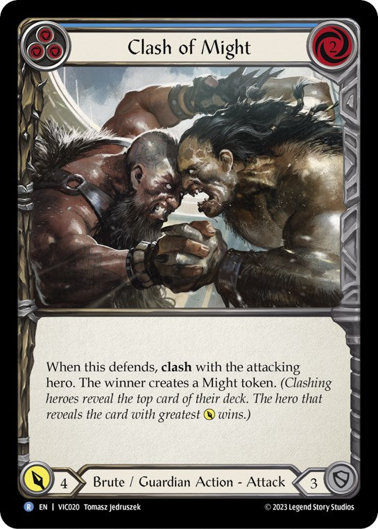 Clash of Might (Blue) [Heavy Hitters] (Victor Blitz Deck)