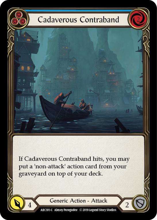 Cadaverous Contraband (Blue) [Arcane Rising 1st Edition] 1st Edition Rainbow Foil