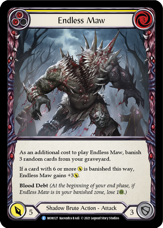 Endless Maw (Yellow) [Monarch 1st Edition] 1st Edition Rainbow Foil