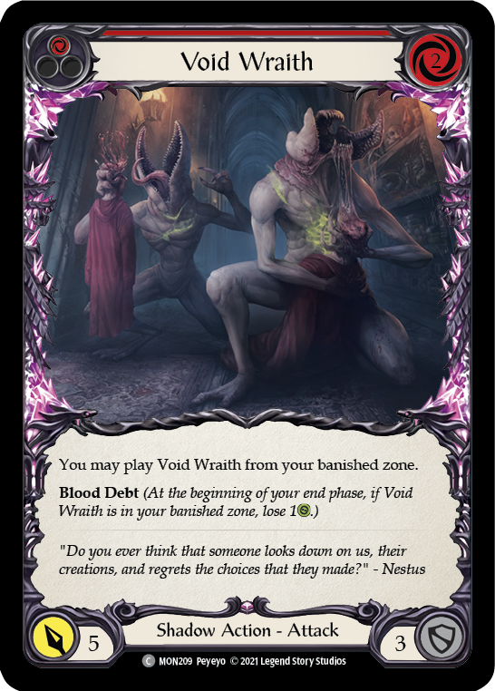 Void Wraith (Red) [Monarch 1st Edition] 1st Edition Rainbow Foil