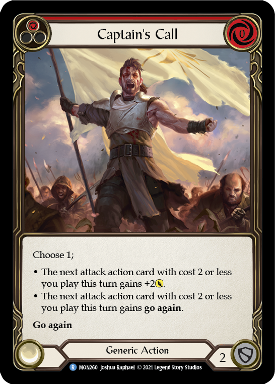 Captain's Call (Red) [Monarch 1st Edition] 1st Edition Rainbow Foil