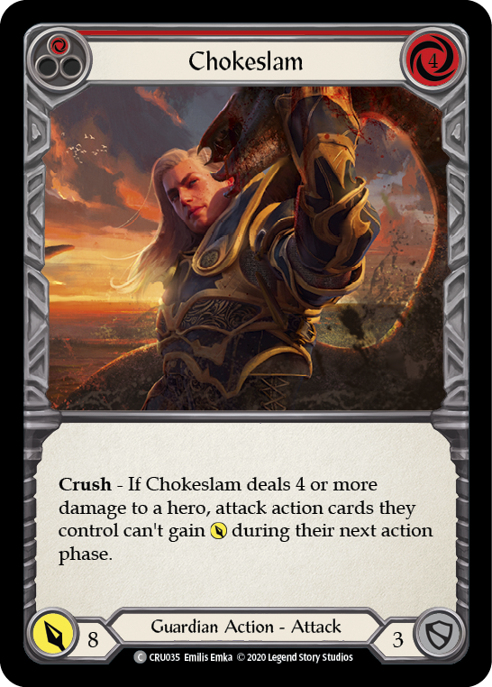 Chokeslam (Red) [Crucible of War 1st Edition] 1st Edition Rainbow Foil