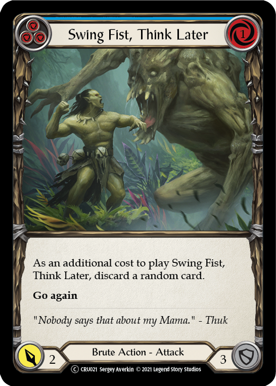 Swing Fist, Think Later (Blue) [Crucible of War Unlimited] Unlimited Rainbow Foil