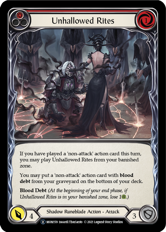 Unhallowed Rites (Red) [Monarch Unlimited] Unlimited Rainbow Foil