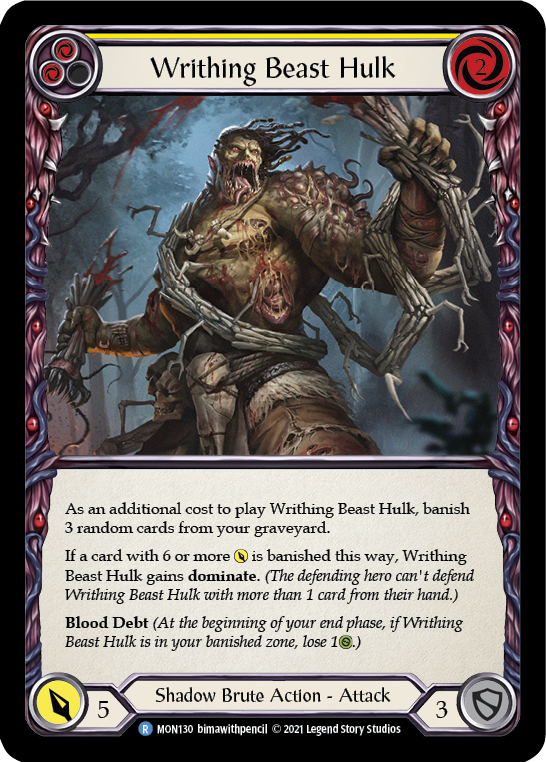 Writhing Beast Hulk (Yellow) [Monarch 1st Edition] 1st Edition Normal