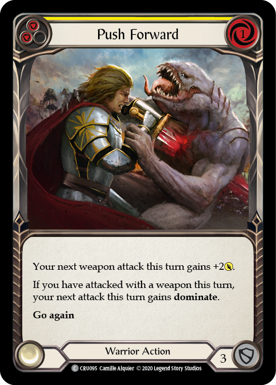 Push Forward (Yellow) [Crucible of War 1st Edition] 1st Edition Rainbow Foil