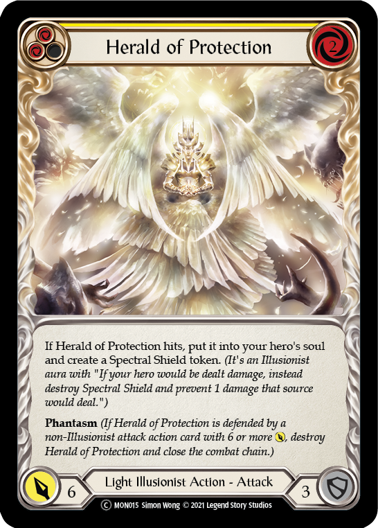 Herald of Protection (Yellow) [Monarch Unlimited] Unlimited Rainbow Foil