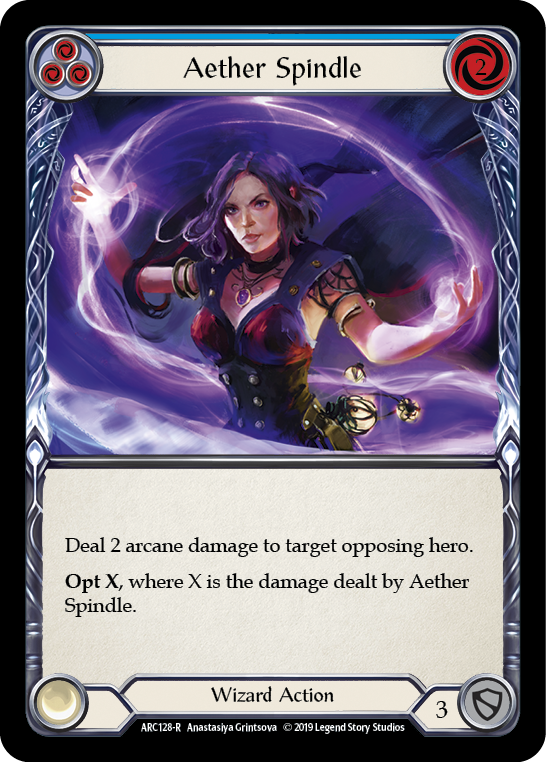 Aether Spindle (Blue) [Arcane Rising 1st Edition] 1st Edition Rainbow Foil