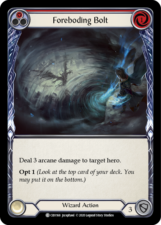 Foreboding Bolt (Red) [Crucible of War 1st Edition] 1st Edition Normal