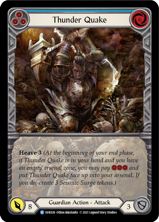 Thunder Quake (Blue) [Everfest] 1st Edition Extended Art Rainbow Foil