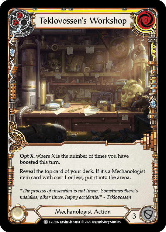 Teklovossen's Workshop (Yellow) [Crucible of War 1st Edition] 1st Edition Rainbow Foil
