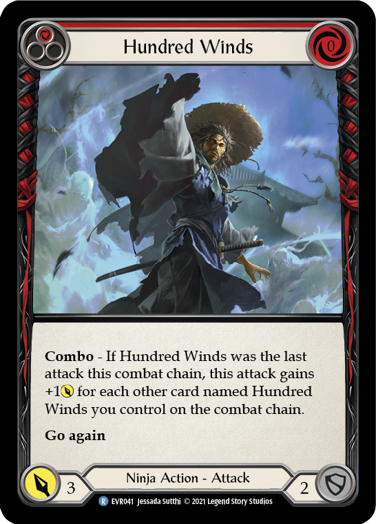 Hundred Winds (Red) [Everfest] 1st Edition Rainbow Foil