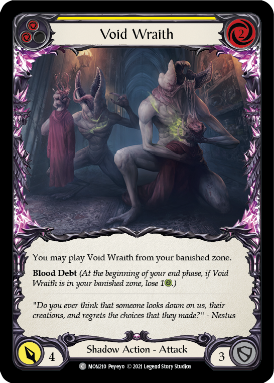 Void Wraith (Yellow) [Monarch 1st Edition] 1st Edition Rainbow Foil