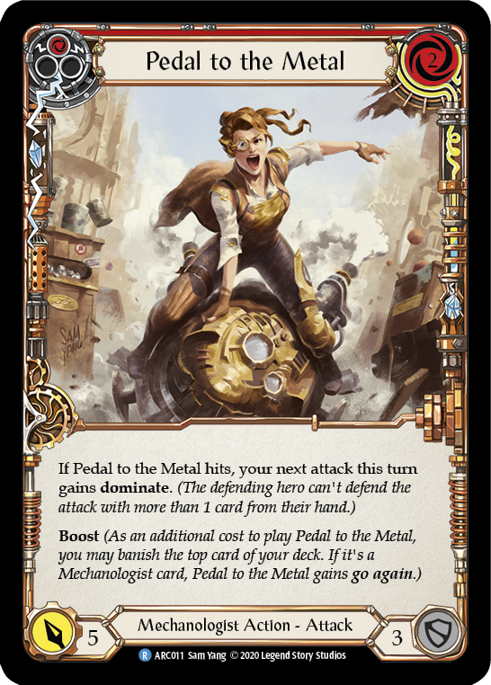 Pedal to the Metal (Red) [Arcane Rising Unlimited] Unlimited Rainbow Foil