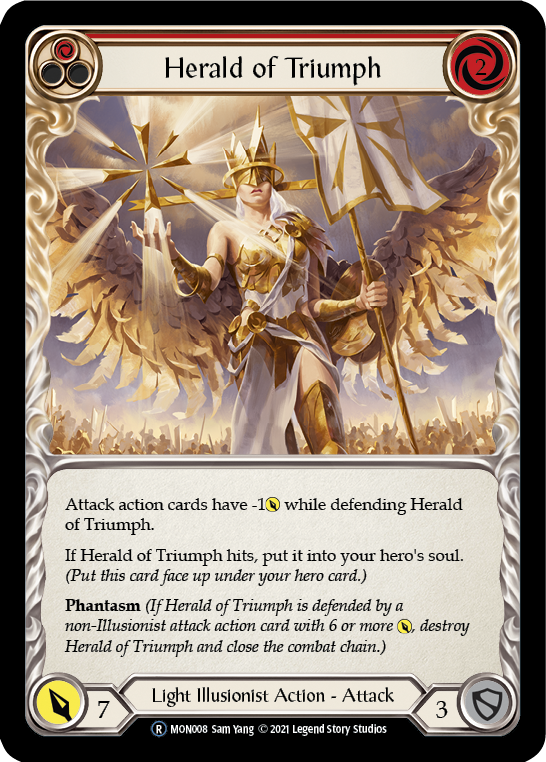 Herald of Triumph (Red) [Monarch Unlimited] Unlimited Rainbow Foil