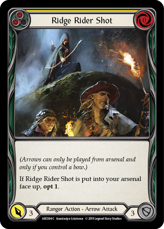 Ridge Rider Shot (Yellow) [Arcane Rising 1st Edition] 1st Edition Rainbow Foil