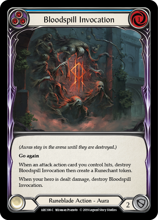 Bloodspill Invocation (Blue) [Arcane Rising 1st Edition] 1st Edition Rainbow Foil