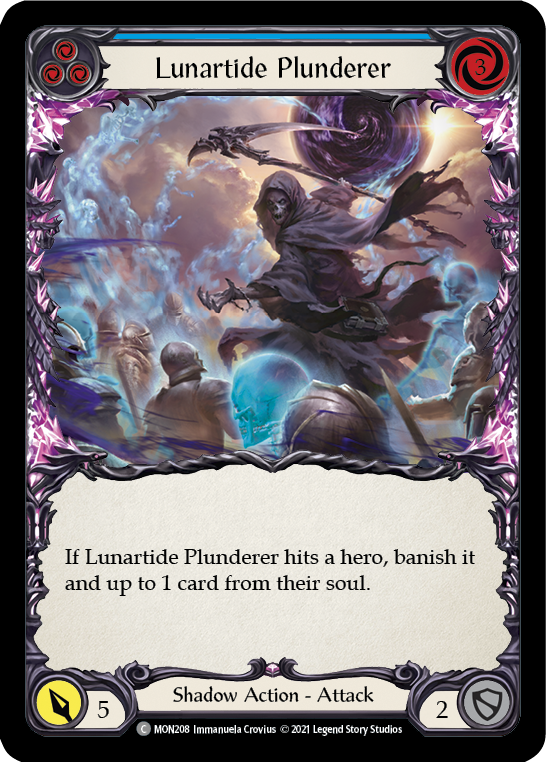 Lunartide Plunderer (Blue) [Monarch 1st Edition] 1st Edition Rainbow Foil