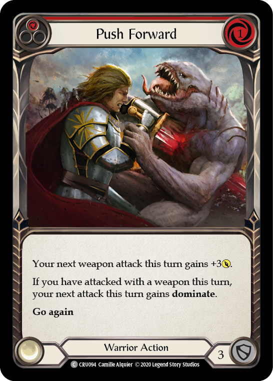Push Forward (Red) [Crucible of War 1st Edition] 1st Edition Rainbow Foil