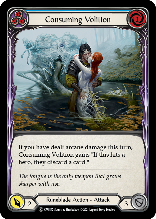 Consuming Volition (Blue) [Crucible of War Unlimited] Unlimited Rainbow Foil