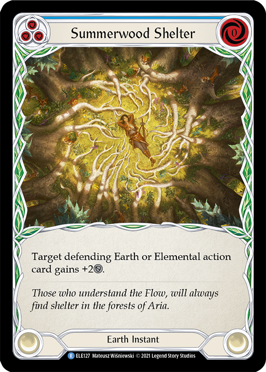 Summerwood Shelter (Blue) [Tales of Aria 1st Edition] 1st Edition Rainbow Foil