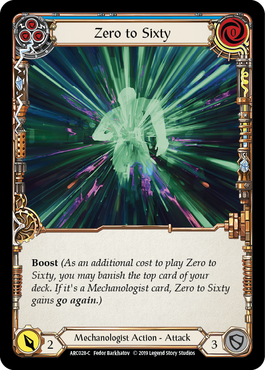 Zero to Sixty (Blue) [Arcane Rising 1st Edition] 1st Edition Normal