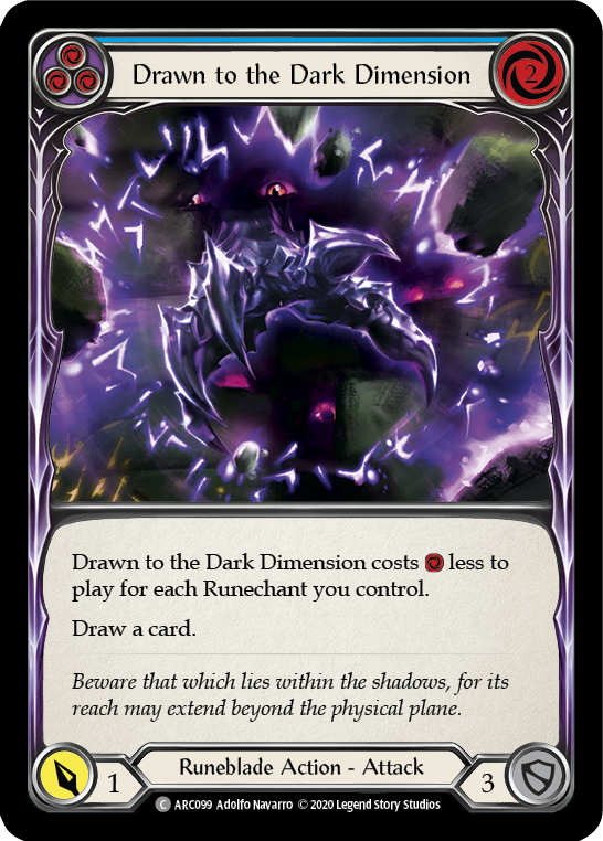 Drawn to the Dark Dimension (Blue) [Arcane Rising Unlimited] Unlimited Rainbow Foil