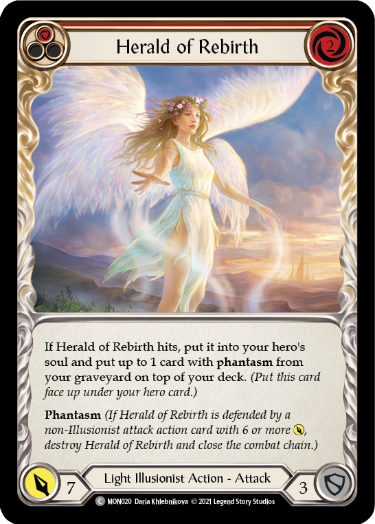 Herald of Rebirth (Red) [Monarch 1st Edition] 1st Edition Rainbow Foil