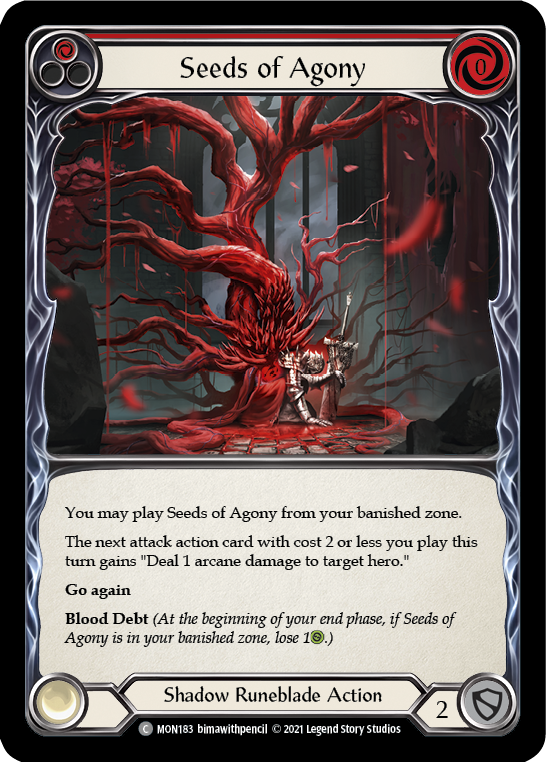 Seeds of Agony (Red) [Monarch 1st Edition] 1st Edition Rainbow Foil